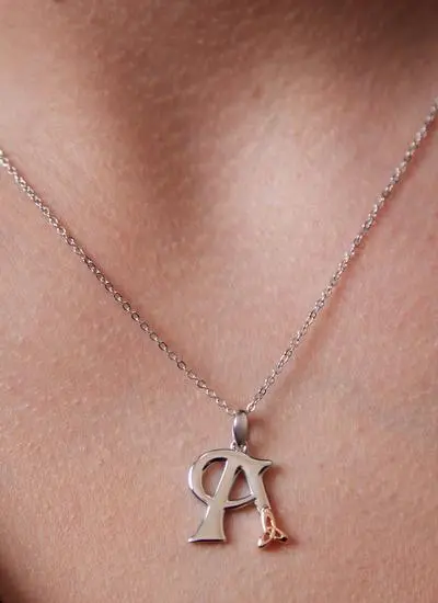 Sterling Silver Trinity Knot Initial Pendant - A
